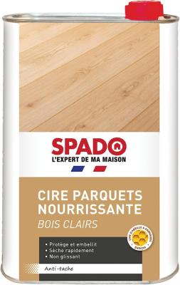 Cire nourrissantes parquets bois clairs - nourrit et protège - sèche rapidement - anti tache - non glissant - cire d'abeille - 1L SPADO