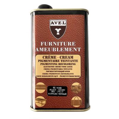 Crème teintante pigmentaire cuir flacon 375ml noir Saphir AVEL