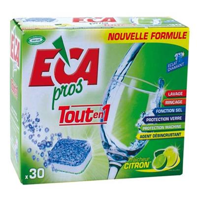 Pastille de lavage tout en 1 pour lave-vaisselle 30 tablettes ECA PROS