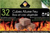 ALLUME FEU ACTIFEU BOIS CIRE VEGETALE 32CUBES