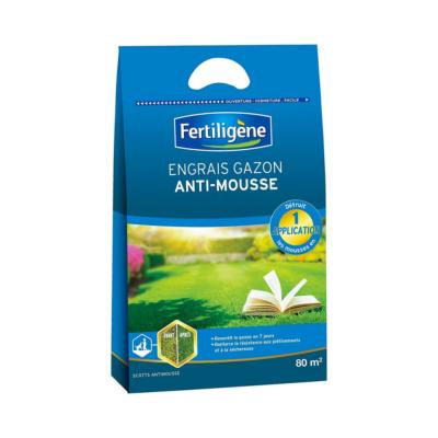 Engrais gazon anti mousse 2.8kg 80m² FERTILIGENE