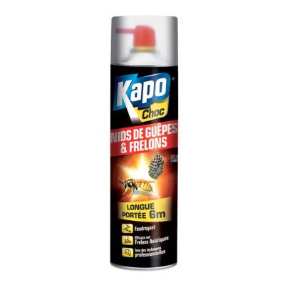 Guêpes frelons aérosol longue portée 6 mètres 500ml Kapo Choc